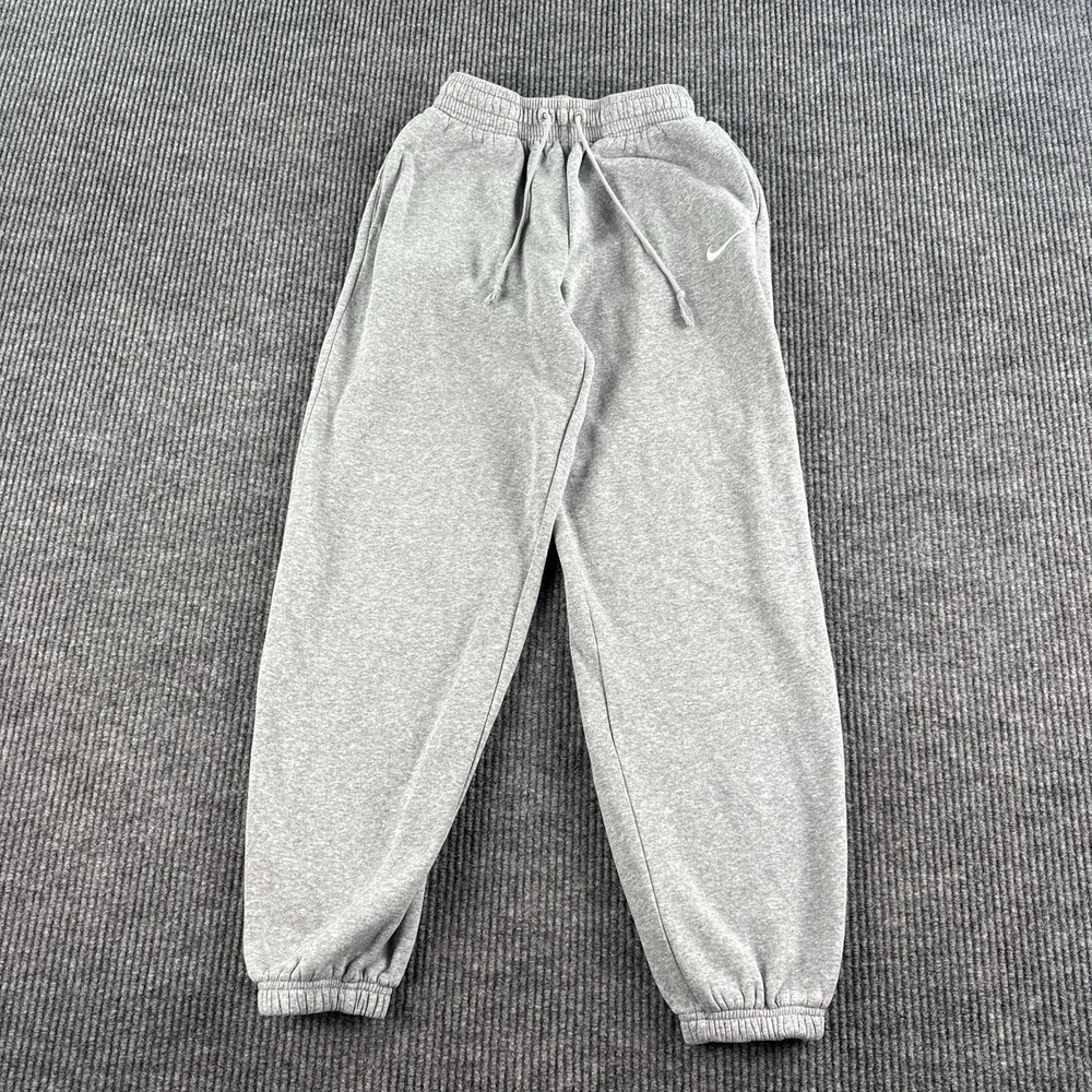 Nike Women's Gray Fleece Jogger Sweatpants XS Drawstring Athletic Lounge Pants